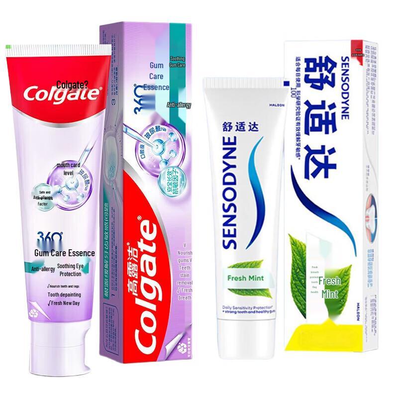 Colgate 360 Gum Care & Sensodyne Sensitive Toothpaste Bundle