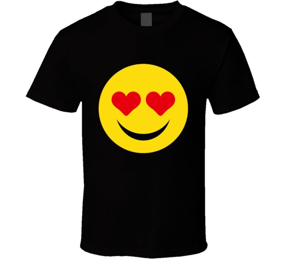 Smiley Heart Eyes Emoji Kids Funny T-Shirt Cute Novelty Clothing Unisex Tee Top L