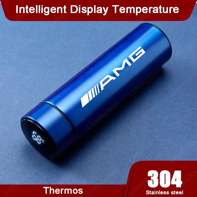 ERS3 2025 Hot 500ml Smart Water Bottle Stainless Steel Thermos Flasks Coffee Cup Milk Mug For Mercedes benz W203 W204 W205 W209 W210