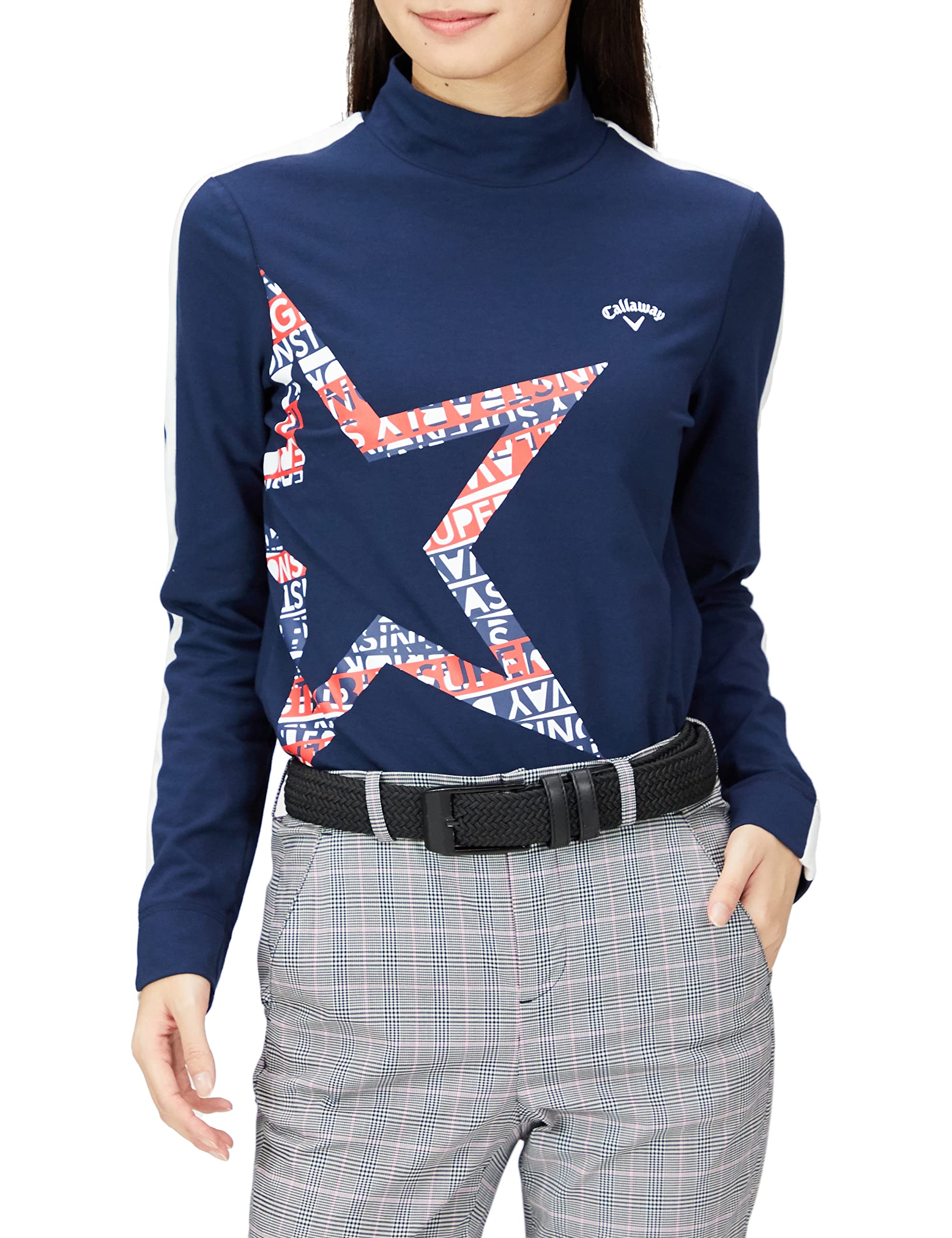 

Callaway Long Sleeve High Neck Shirt Golf C22233202 L Women s (Star Print, Stretch) / / 1120_Navy