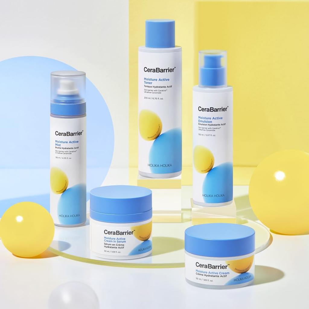 HOLIKAHOLIKA CERABARRIER MOISTURE ACTIVE CREAM MINI 50ml full size 30ml mini Gentle cream for sensitive + SET + free. moisturizing, ceramide-rich