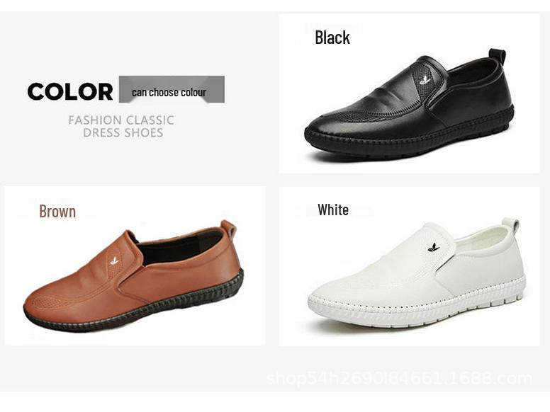 Huahua VIP Men's Genuine Leather Loafers, 2023 Summer Breathable Soft Sole Casual Shoes