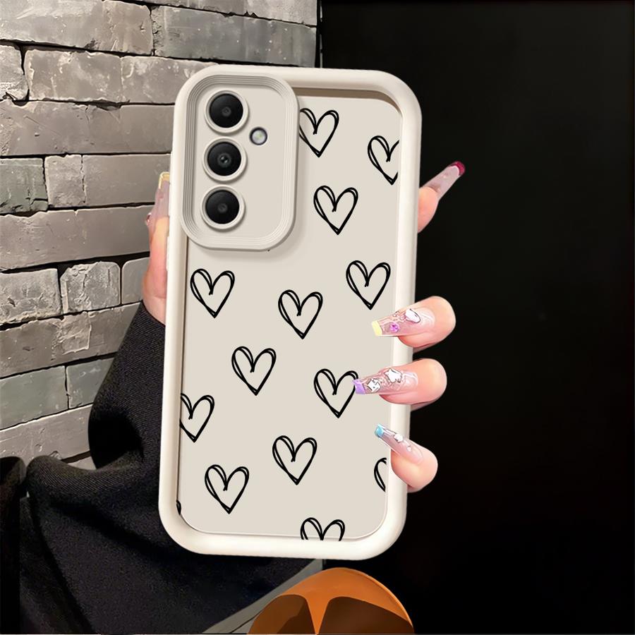 Case for Samsung Galaxy A16 A71 A72 A15 A23 A56 A34 A12 A13 A35 A36 A26 A32 A53 A54 A51 A73 Phone Cover Cartoon Flower Love