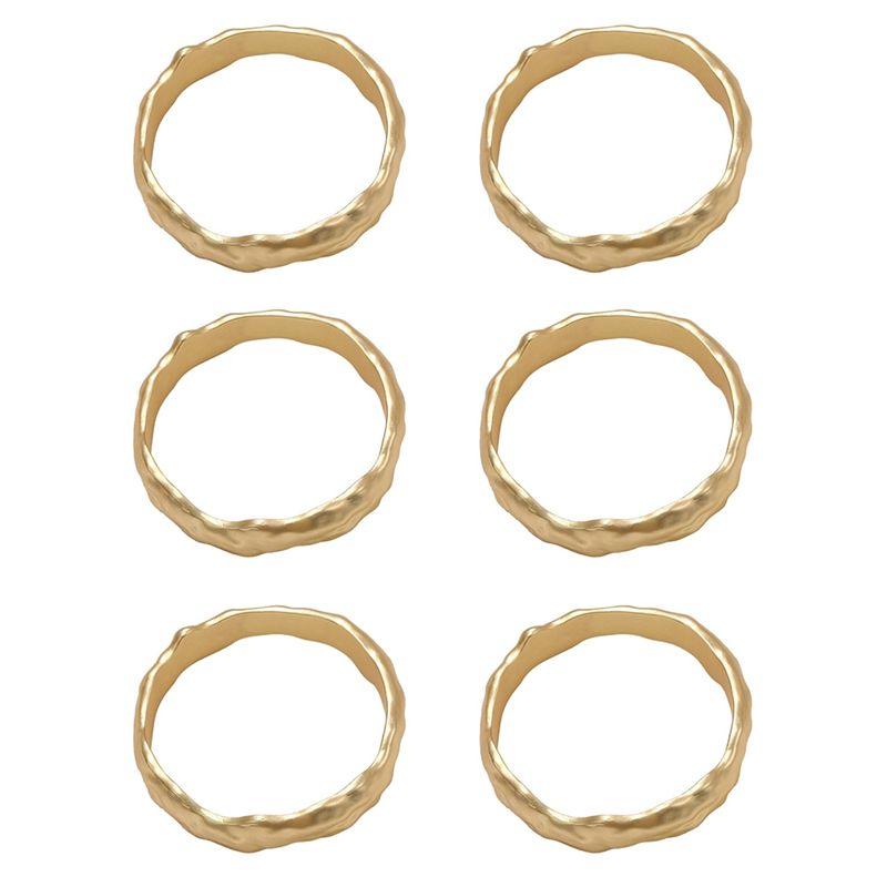 

AEE2-6Pcs Napkin Ring Metal Napkin Ring Set Napkin Buckles Holder Table Decor For Wedding, Party, Ramadan, Banquet золотой