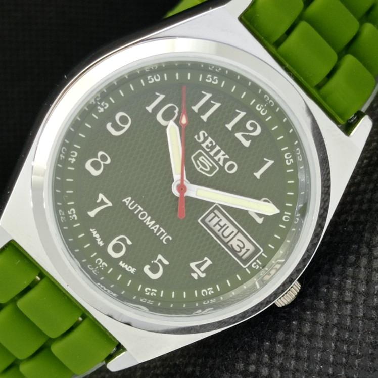 

ВОССТАНОВЛЕННЫЕ ВИНТАЖНЫЕ SEIKO 5 AUTO 6319A ЯПОНИЯ МУЖСКИЕ D/D ЗЕЛЕНЫЕ ЧАСЫ 595c-a319227-2 SKU595c-a319227