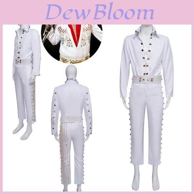 Traje de Cosplay Rey Gato Blanco Elvis Presley Para Disfraz de Halloween Venta al por Mayor