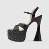 Fashion Fashionable White Black Buckle High Heel Sandals Summer Women's Sexy Waterproof Platform Nightclub Racing Women's Shoes 34-43