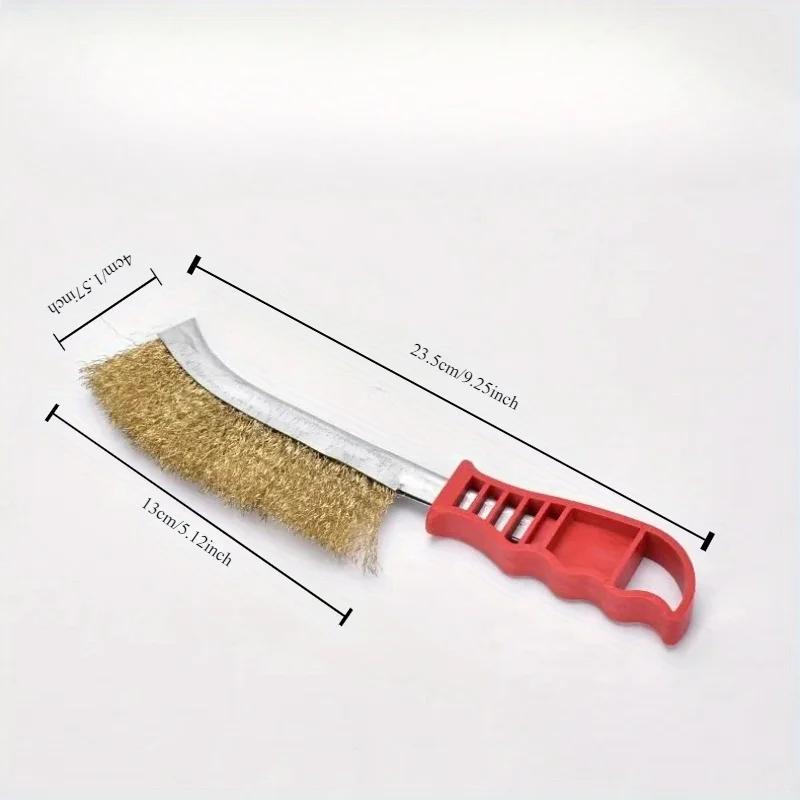 

Multi-function Tool Wire Brush Copper Plated Long Handle Kitchen Grill Special Plate Rust Removal 1pc жёлтый