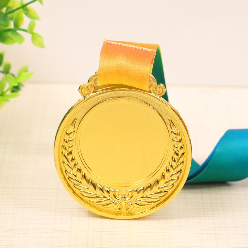 

Metal Award Medals With Neck Ribbon Gold Silver Bronze Style For Sports Academics Or Any Competition золотий