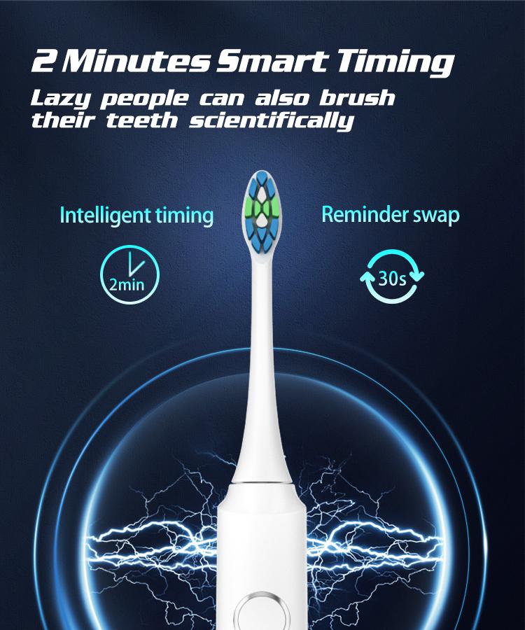 Sonic Electric Toothbrushes for Adults Smart TimerTeeth Whitening Toothbrush IPX7 Waterproof 6 Replaceable Heads Set