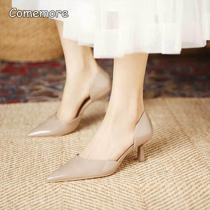Slip-on Elegant Women's High Heel Pumps Pointed Toe Cover Heel Fashion Heels for Ladies Cut-Out Design Comfortable Dress Shoes