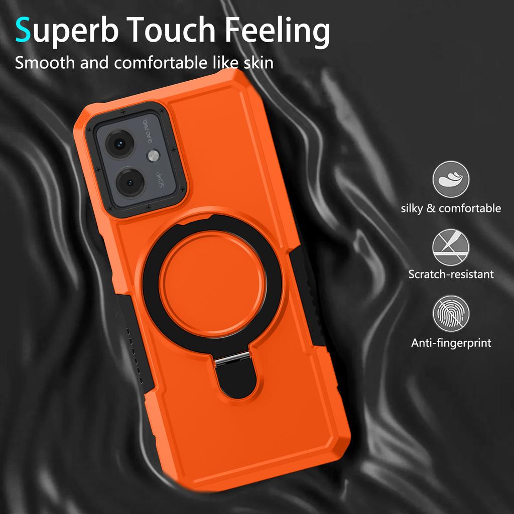 For Motorola Moto G14 4G Case Ring Kickstand TPU+PC Hybrid Phone Cover