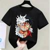 One Piece Monkey D Luffy Kids Cotton TShirt Adult Boys Girls Family Matching Casual Tee Cute Anime Print Summer Tops for Fans