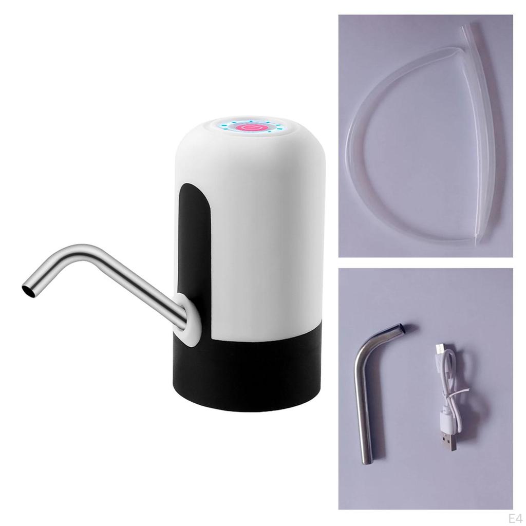 Automatic Water Dispenser Pump Blue Light with Silicone Hose Universal Gallon Bottles USB Charging