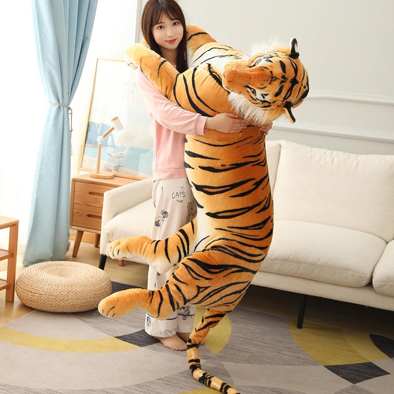 Lifelike Tiger Plush Toys Soft Wild Animals Simulation White Brown Tiger Doll Children Kids Birthday Gift