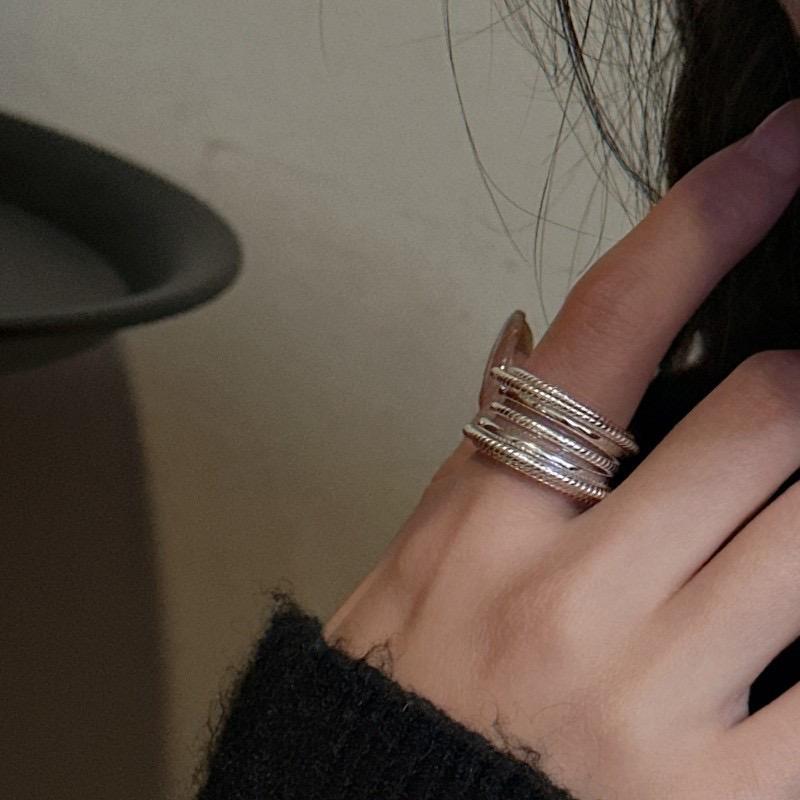 925 Sterling Silver Rings for Women Couple Minimalist Handmade Simple Interline Ring Party Jewelry Gift Prevent Allergy