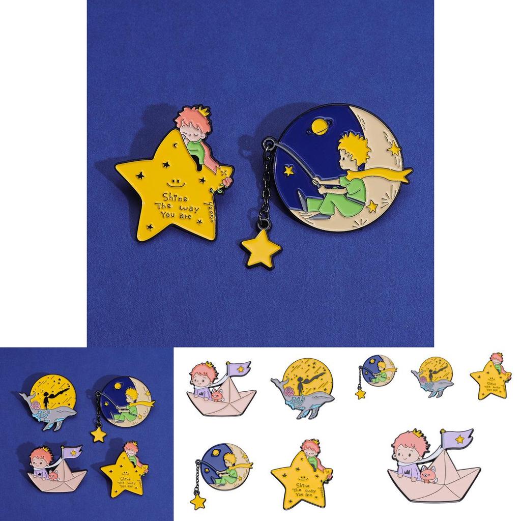 Charming The Little Prince Cartoon Brooch Stunning Metal Badge For Bags Gifts