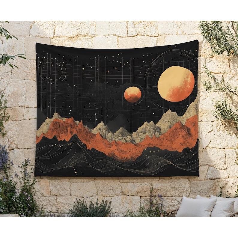 Planetary Geometry tapestry 75x100 чёрный