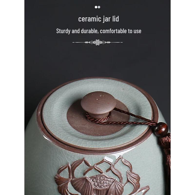 Nierxin Ru Kiln Ceramic Sealed Tea Caddy