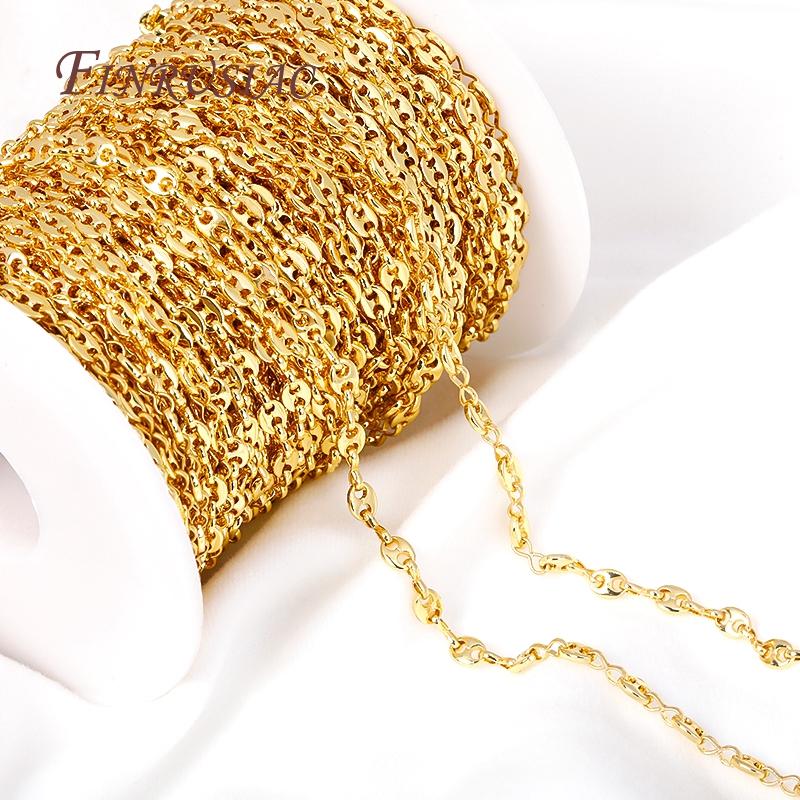 18K Real Gold Plated Metal Chains For Jewelry Pig Nose Chain For Necklace Making DIY Bracelets Accessories,Bulk Chain Thin chain