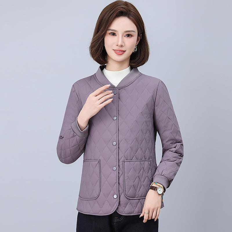 

Ромбовидная стеганая хлопковая одежда женская короткая новая одежда большой карман теплая хлопковая куртка 5XL фиолетовый