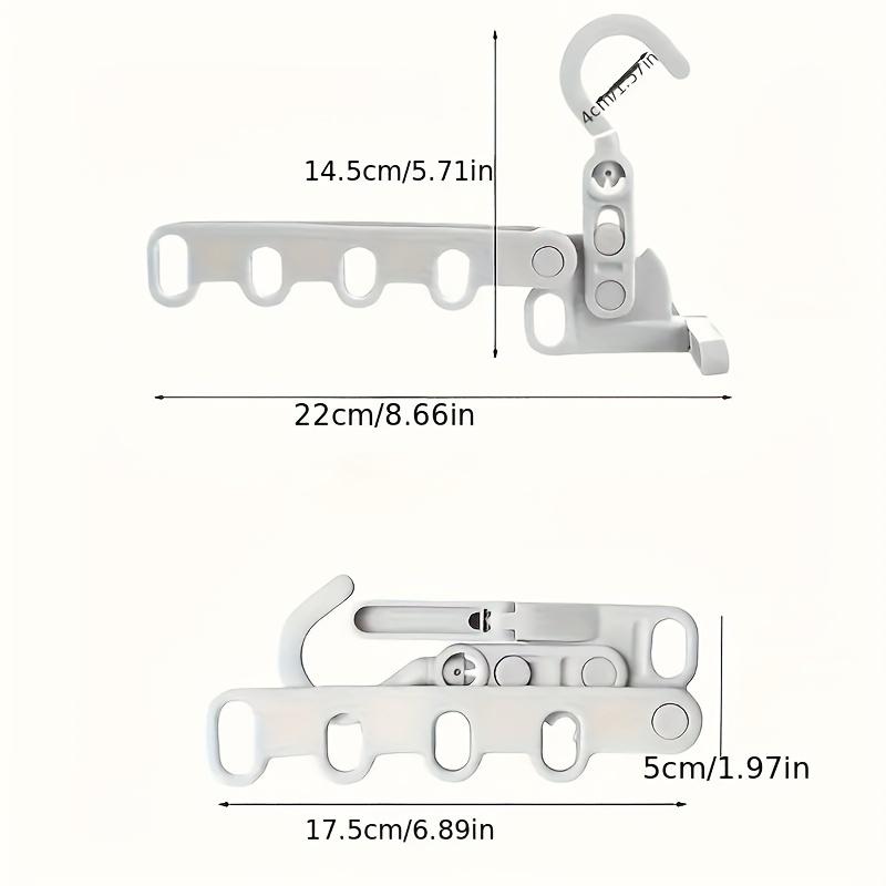 2PCS Foldable Travel Hanger Portable 5 Holes Clothes Drying Rack for Home Use Hotels Dormitories Universal Hook Clothing Rack