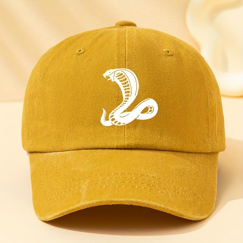 White Snake print retro baseball cap lightweight duckbill cap suitable for outdoor sports, leisure camping, hip-hop, Unisex's dad