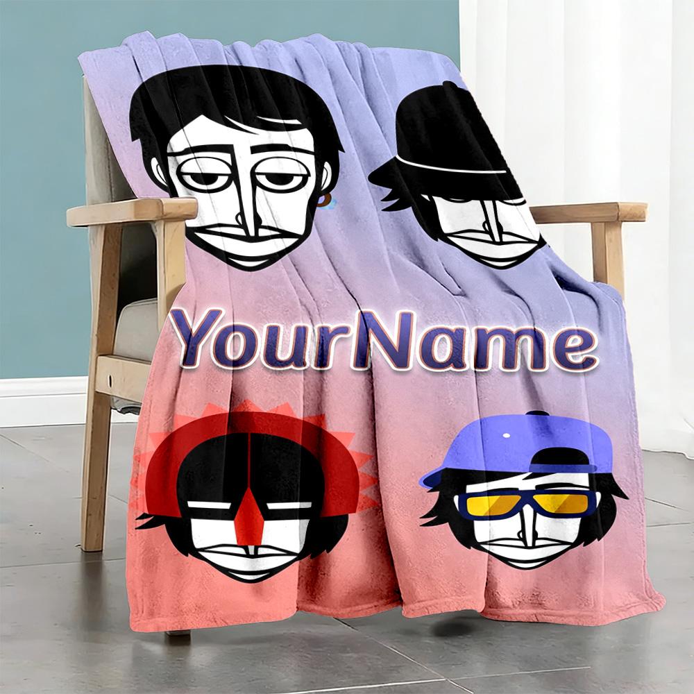 Incredibox Customize Your Name Blanket Lightweight Customizable Blanket Ultra-Soft Suitable for Livingroom Picnics Seaside Bed All-Season Use