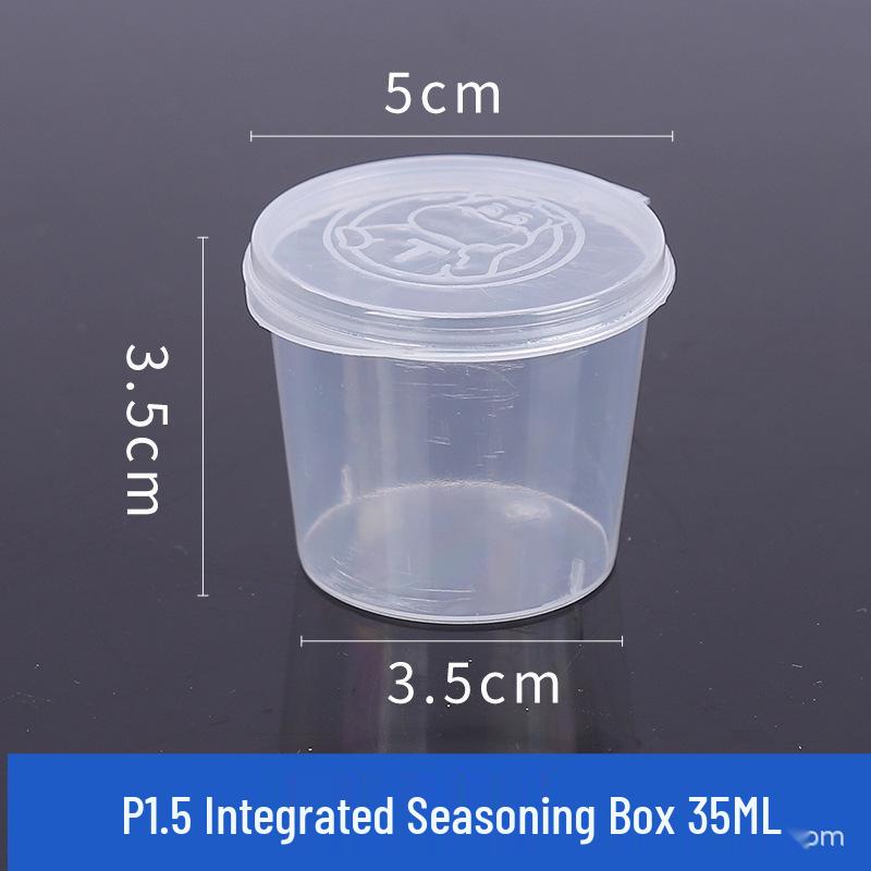 Double Compartment Thai Takeout Box with Transparent Sauce Cups