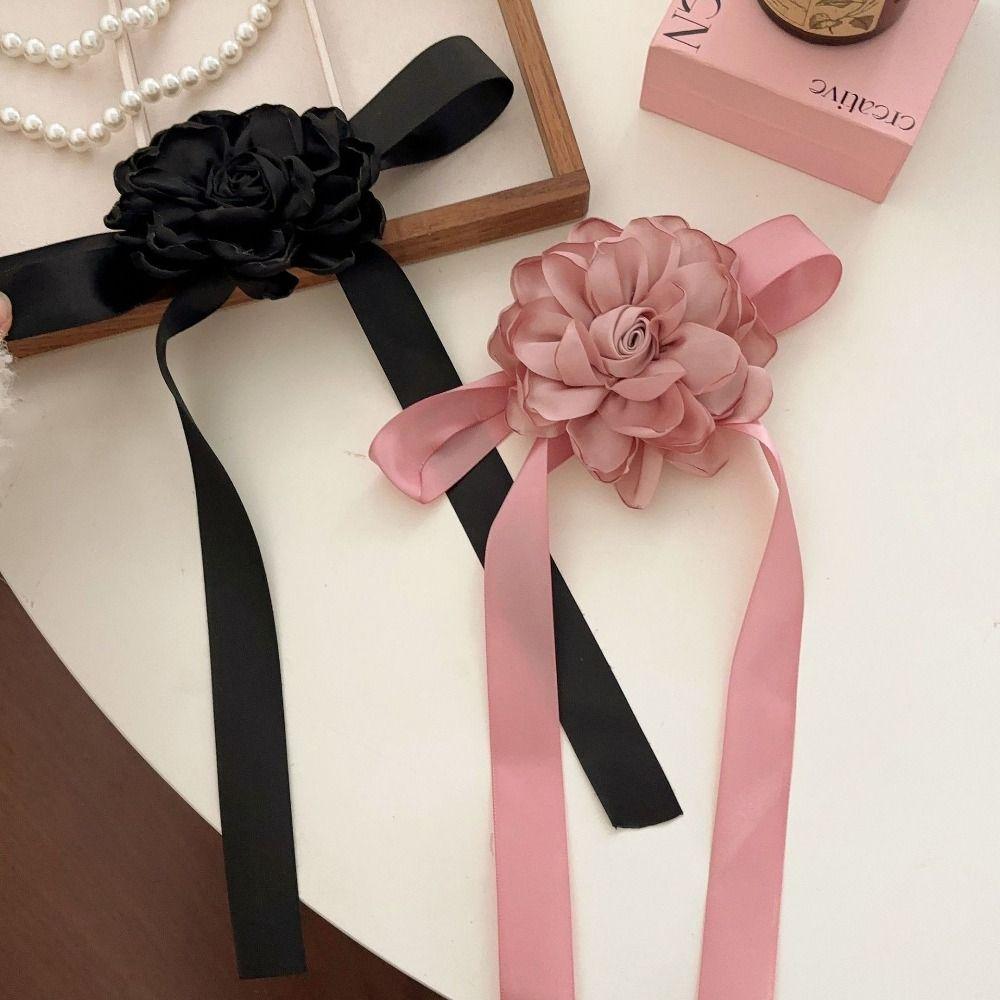 

Cloth Ribbon Hair Tie Korean Style Necklace Sweet Flower Hair Rope Girl