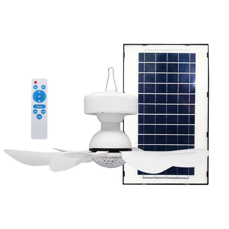 Outdoor Solar Rechargeable Fan Lamp