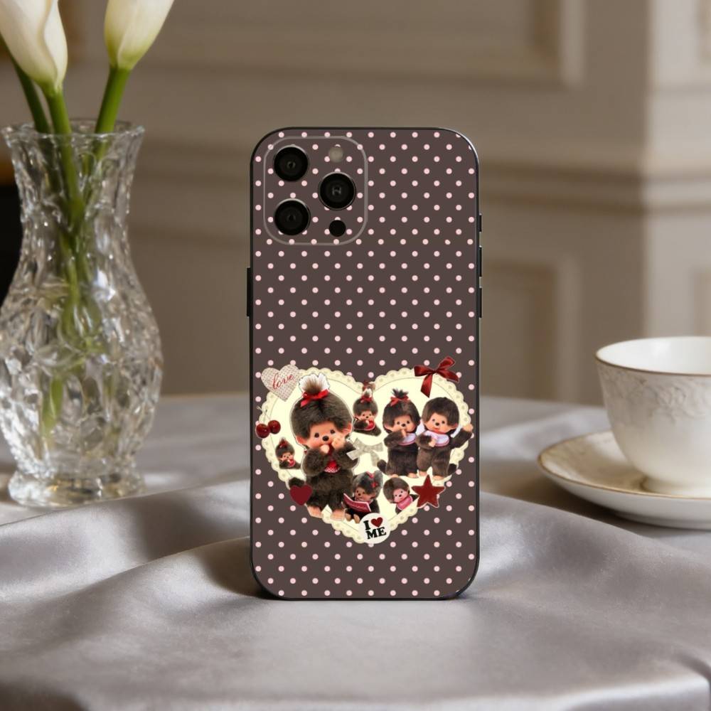 C-Cute M-Monchhichis-S Phone Case For iPhone 17pro,16,15,14,13,12,11 Plus,Pro Max,XS,Soft Silicone Black Cover iPhone17promax