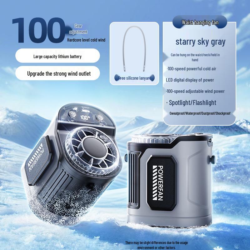 

Portable USB Rechargeable Fan: Waist, Neck, Handheld, Clip-On for Outdoor Sports & Construction 83*69*86mm