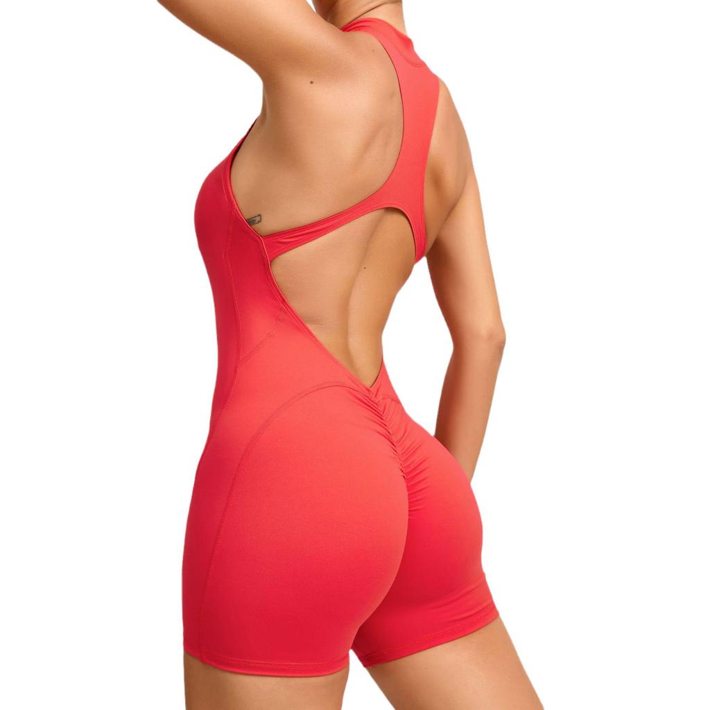 Avrupa ve Amerikan Yoga Fitness Tulumu: Fermuar, Karın Kontrolü, Esnek Vücut Şekillendirme, Seksi Popo Kaldıran Spor Giyim