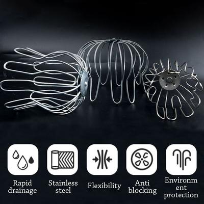 Steel Anti-blocking Drainage Plumbing Fitting Rain Pipe Cap Gutter Guard Strainer Balcony Drainage Cover Roof Floor Drain