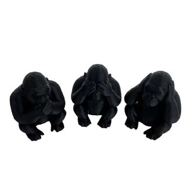 3 Stuks Gorilla Beeldje Sculptuur Dier Beeldje Sculptuur Voor Boekenplank Tafel Display Bureau Decoratie