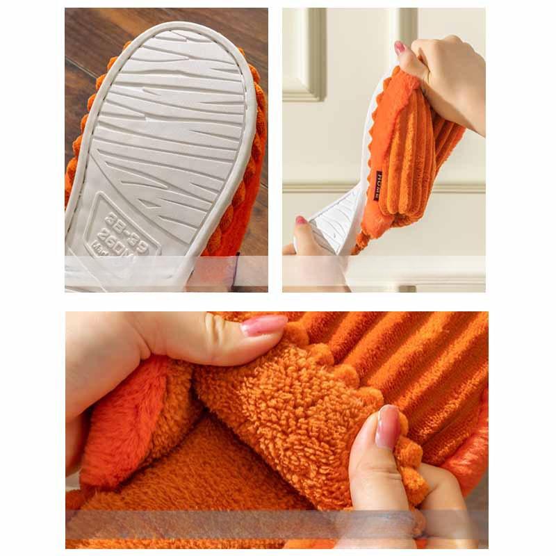 Naujos rudens ir žiemos medvilninės šlepetės, skirtos naudojimui namuose ir viduje, neslystančios, madingos, šiltos ir pūkuotos šlepetės