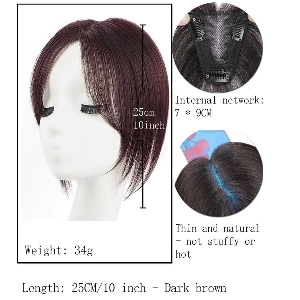 

Парики увеличивают количество волос на макушке, чтобы покрыть седые волосы, парик, прямые волосы.