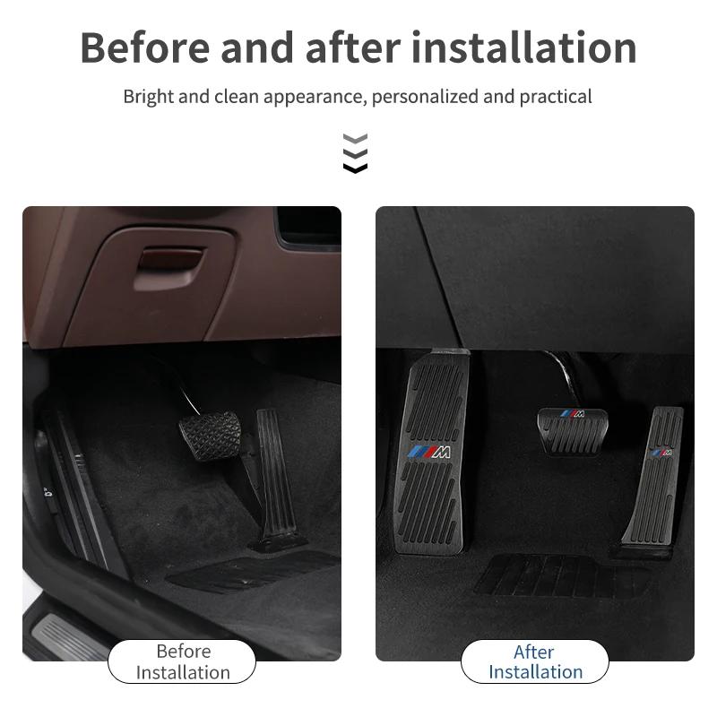 ELRA6 70% New Car Brake Foot Rest Pedal Cover Alloy Rubber Gas Pedal Protector For BMW M X1 X3 X5 X6 X7 E30 E90 M3 E84 E83 F25 E91 E6