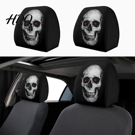 Washable Headrest Cover Ghost Face Car Covers Scary Seat Playful Accessories Protector Universal Stretchy Accessory for Most Cars Cartoon