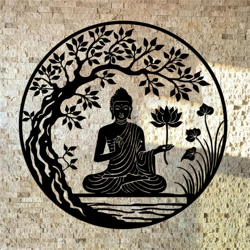 Albero Bodhi di Loto Arte da Parete in Metallo Scultura Zen Decorazione per la Casa Regalo per le Feste
