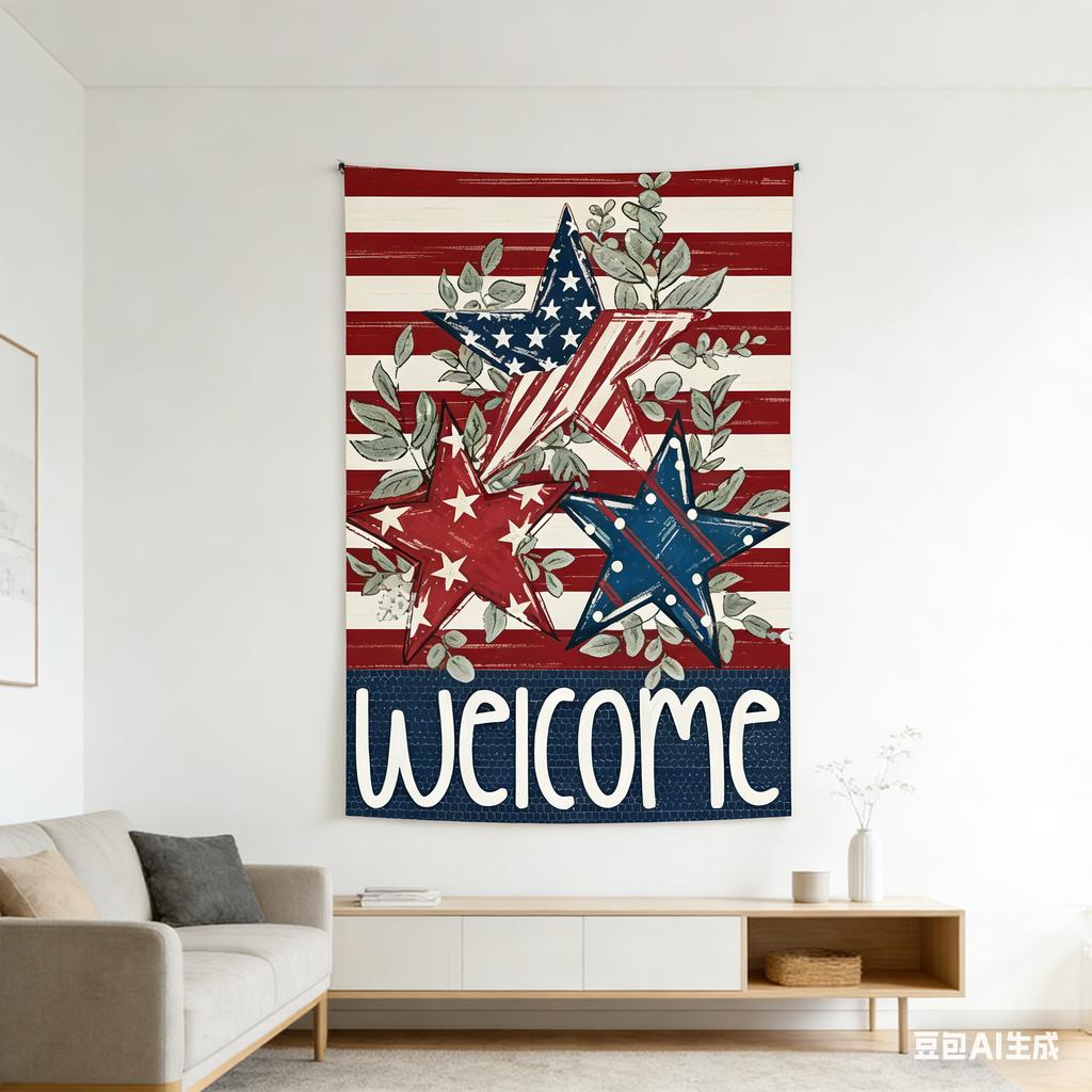America 250th Semiquincentennial Tapestry Patriotic USA Flag Print Polyester Wall Hanging for Living Room 17762026 Independen