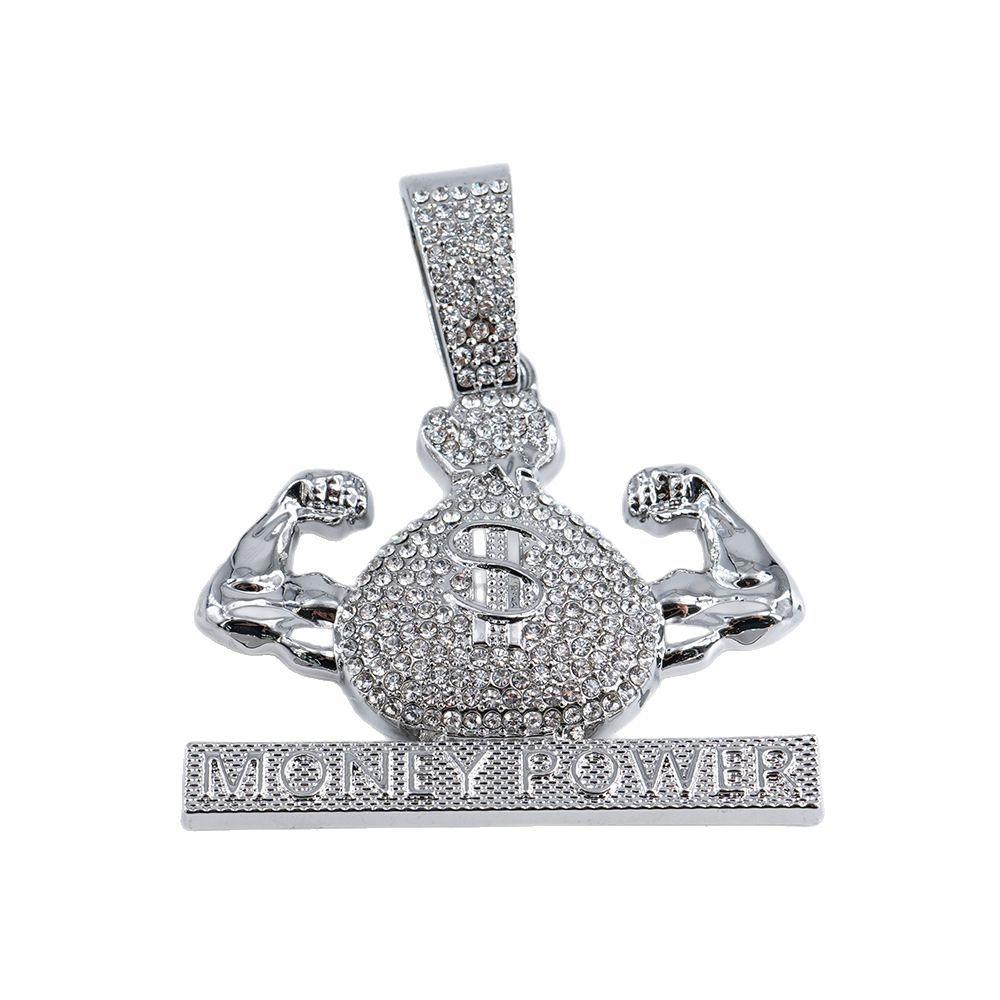 Dollar $Symbol Muscle Money Bag Pendant Money Power Hip Hop Necklace Men'S Accessories