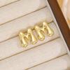 18K Polished Cute Bubble 26 Alphabet Stud Earrings - Minimalist Ear Jewelry