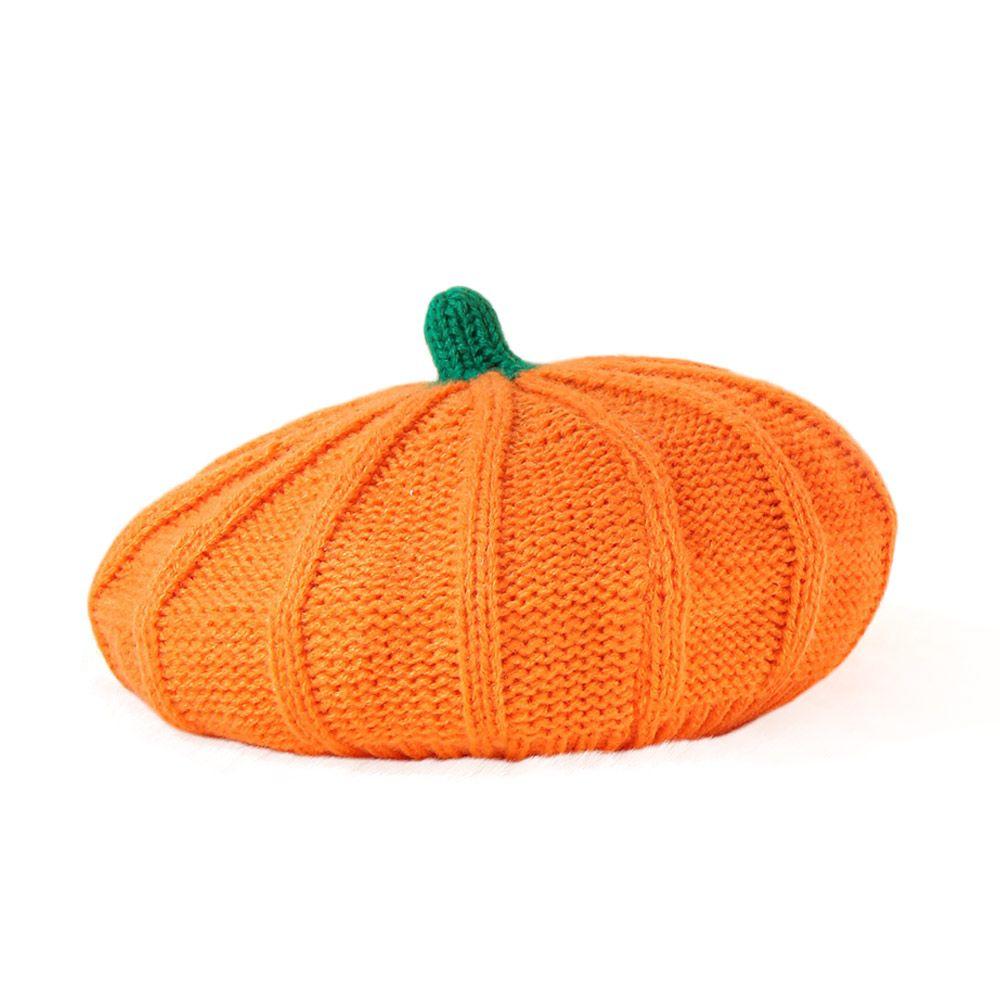Mother Baby Vintage Warm Knitted Pumpkin Hat Beret Hat Halloween Beanies Cap