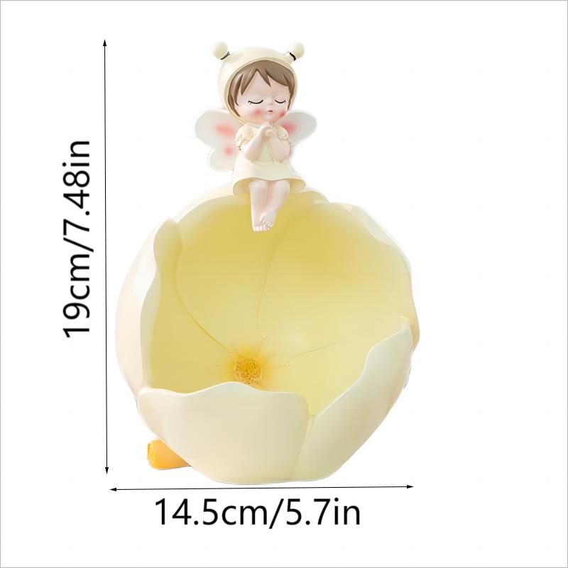 Pryskyřičné ozdoby s květinovými vílami, zábavný a roztomilý design, lze použít k uložení klíčů, lze také použít k umístění bonbonů