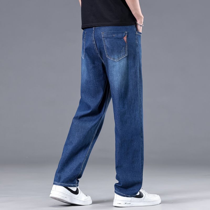 Fleece Thickened Extra Large Size Elastic Jeans Loose and Fat Plus Size Casual Warm Fat High Waist Pants