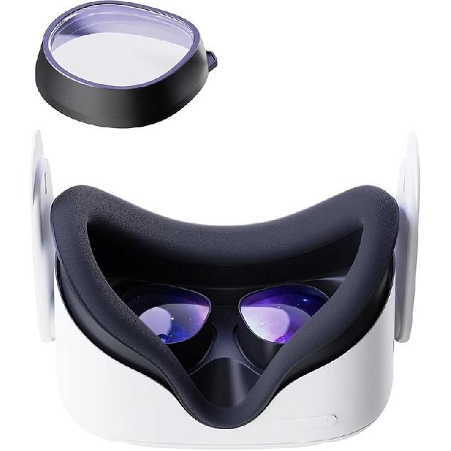 Amavasion Glasses Lenses Compatible with Quest 3S/2, VR Lenses Insert Easy-to-Install Frame Plus Lens Combination SPH:-3.50 (One Lens)