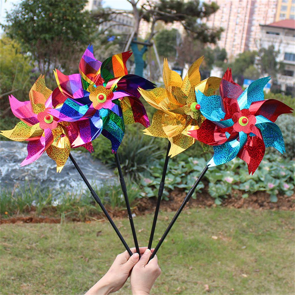 5PCS Wind Spinner Colorful Pinwheel Rotation Windmill Wedding Ornament Kids Outdoor Toy Kindergarten Lawn Garden Decors