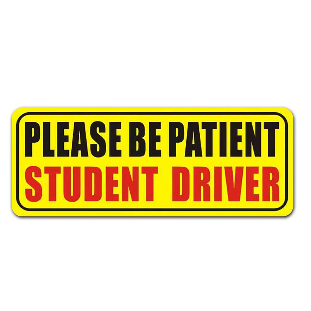 Magnetic Please Be Patient New Driver Sticker Please Be Patient Student Driver Decorative Sticker Car Styling Glass Bumper Decal